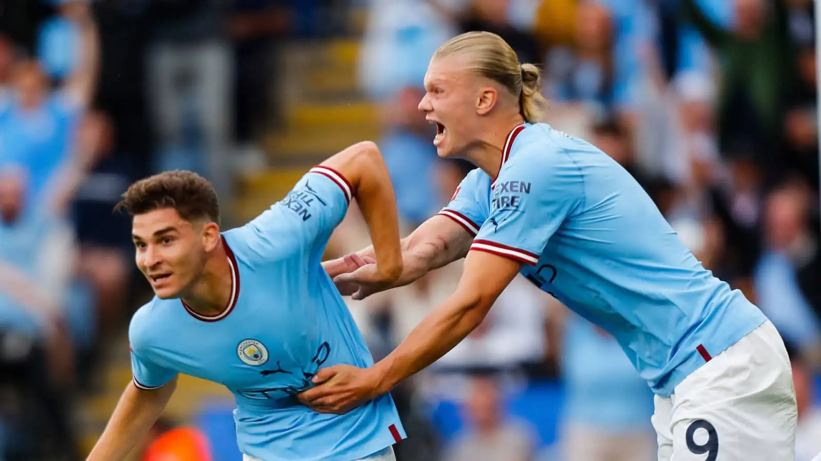 Man City forwards Julian Alvarez and Erling Haaland