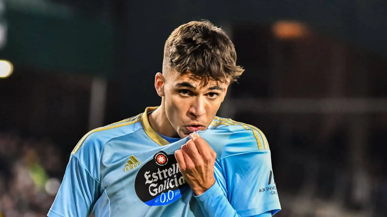 Gabri Veiga of RC Celta de Vigo celebrate his goal during the match between Real Betis Balompie and RC Celta de Vigo of La Liga Santander on February 4, 2022 at Benito Villamarin in Sevilla, Spain