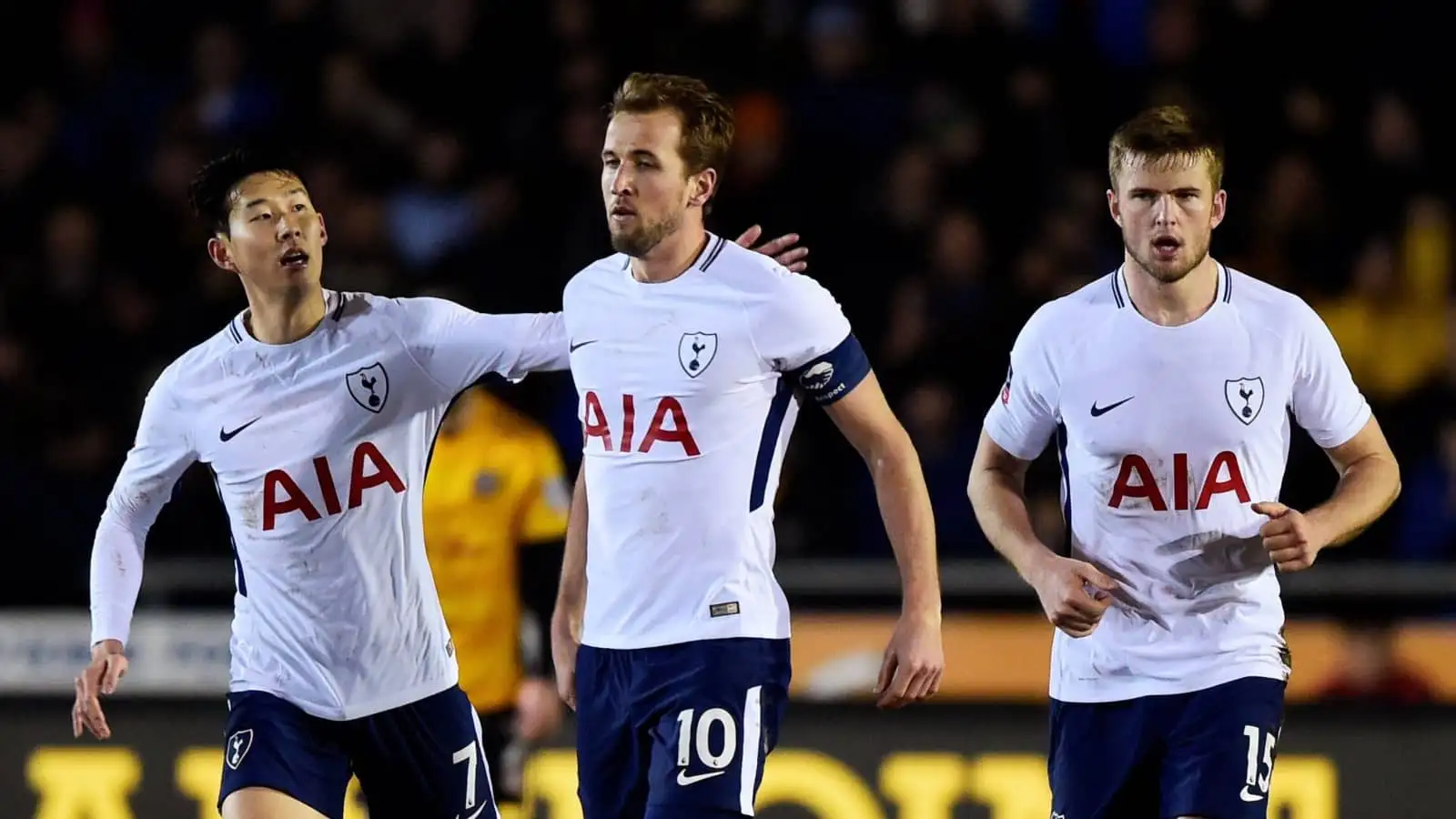 Son Heung-min, Harry Kane and Eric Dier of Tottenham