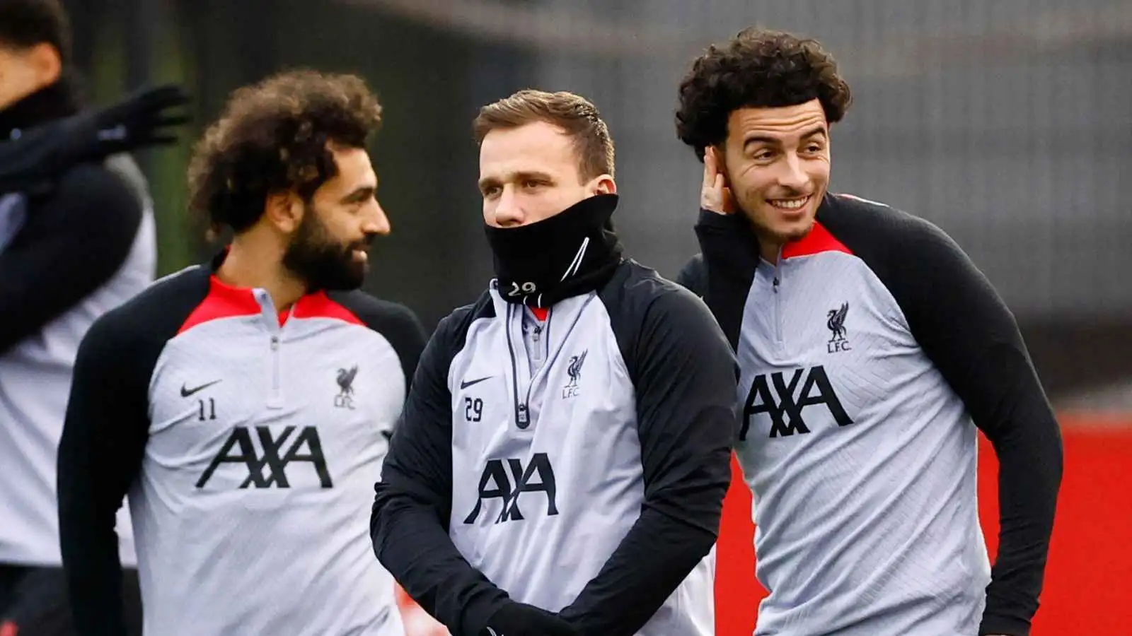 Mohamed Salah, Arthur Melo and Curtis Jones