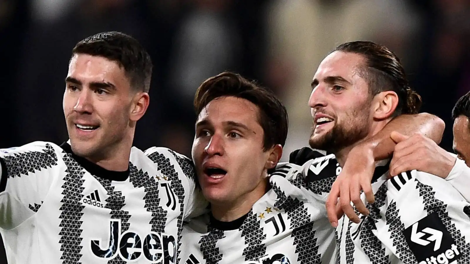 Dusan Vlahovic, Federico Chiesa, Adrien Rabiot, Juventus, February 2023