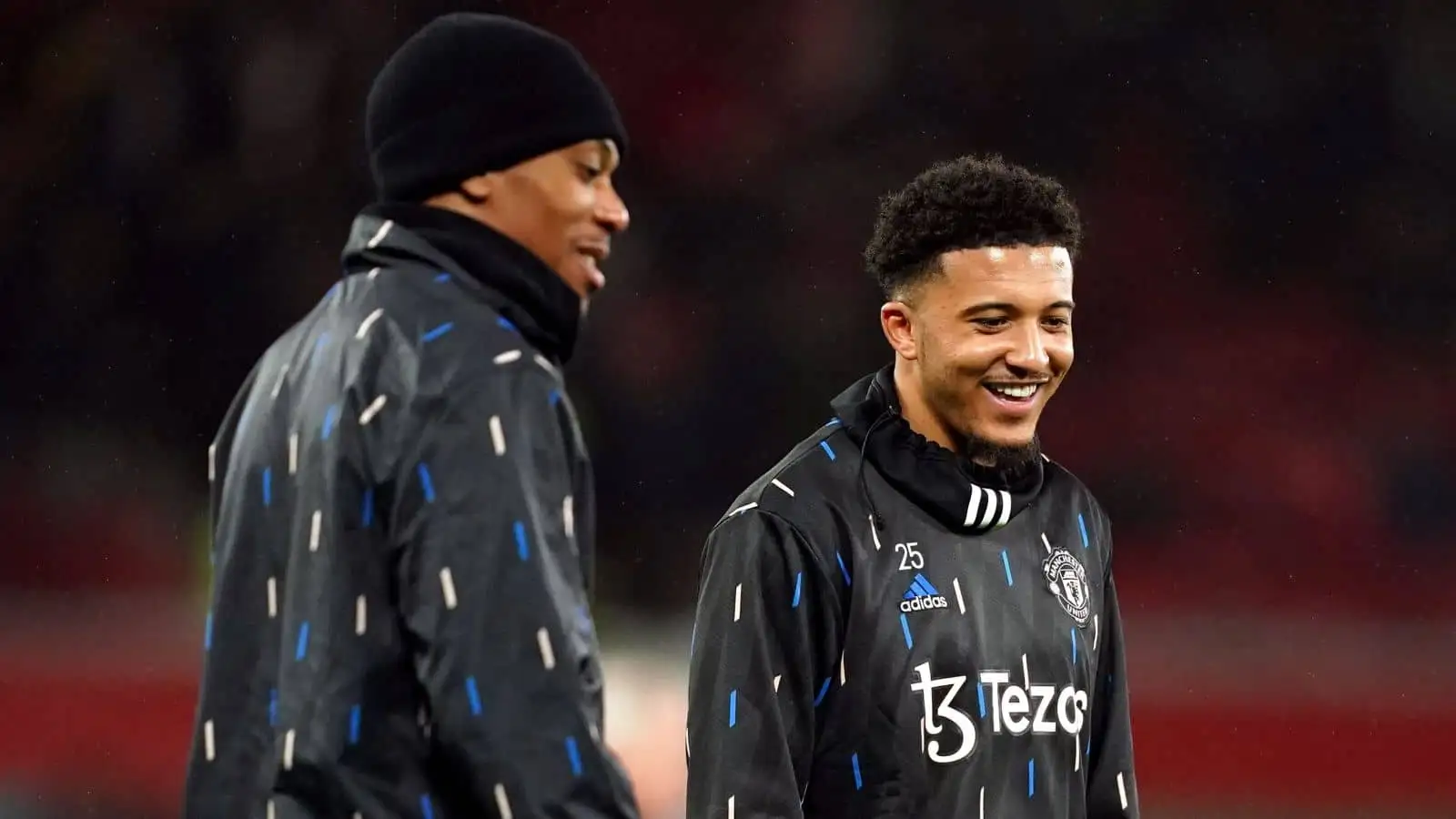 Manchester United's Jadon Sancho and Anthony Martial ahead of the Carabao Cup semi-final, second leg match at Old Trafford, Manchester.