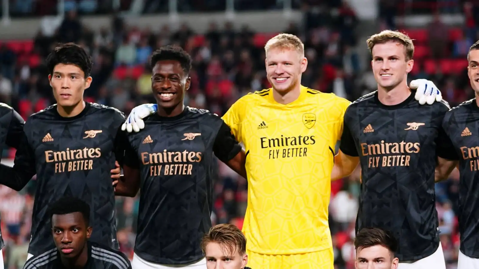 Arsenal stars Takehiro Tomiyasu, Albert Sambi Lokonga, Aaron Ramsdale and Rob Holding