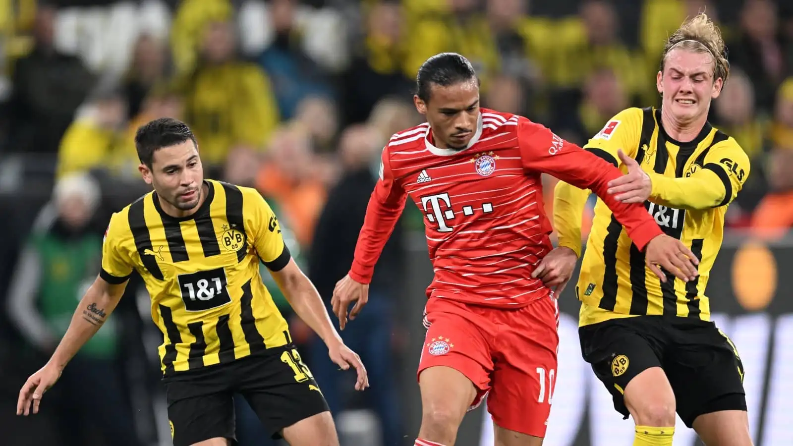 Raphael Guerreiro, Leroy Sane and Julian Brandt, Bayern vs Dortmund
