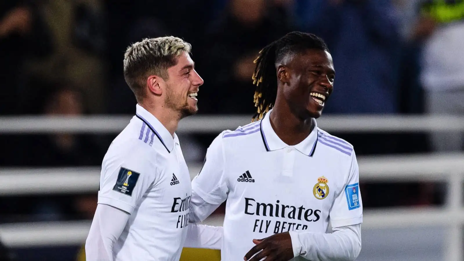 Federico Valverde and Eduardo Camavinga of Real Madrid