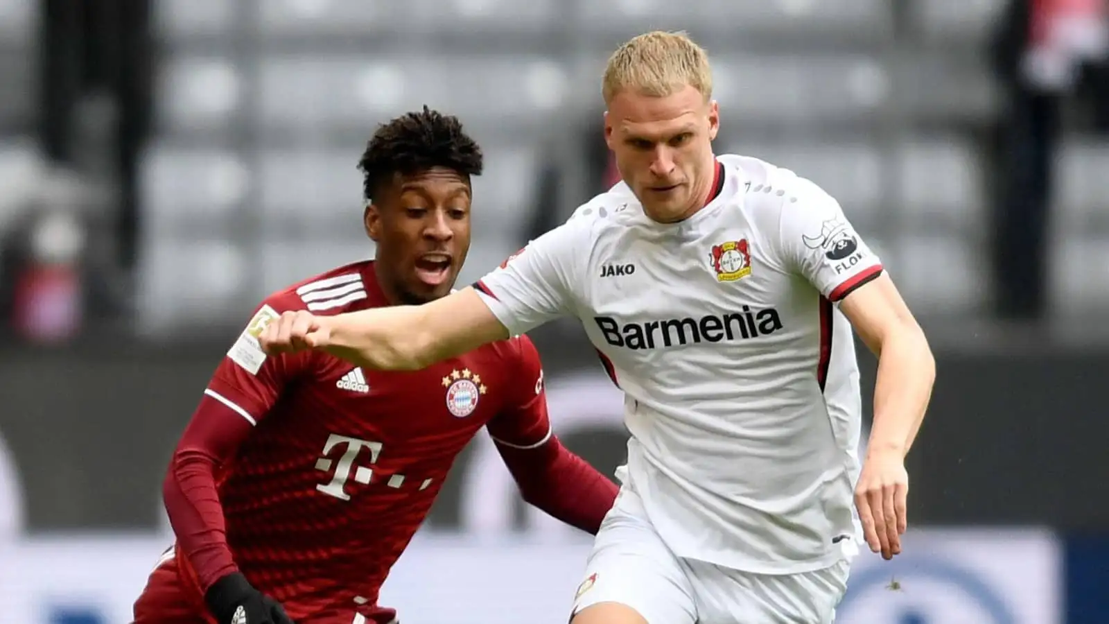 Kingsley Coman and Mitchel Bakker