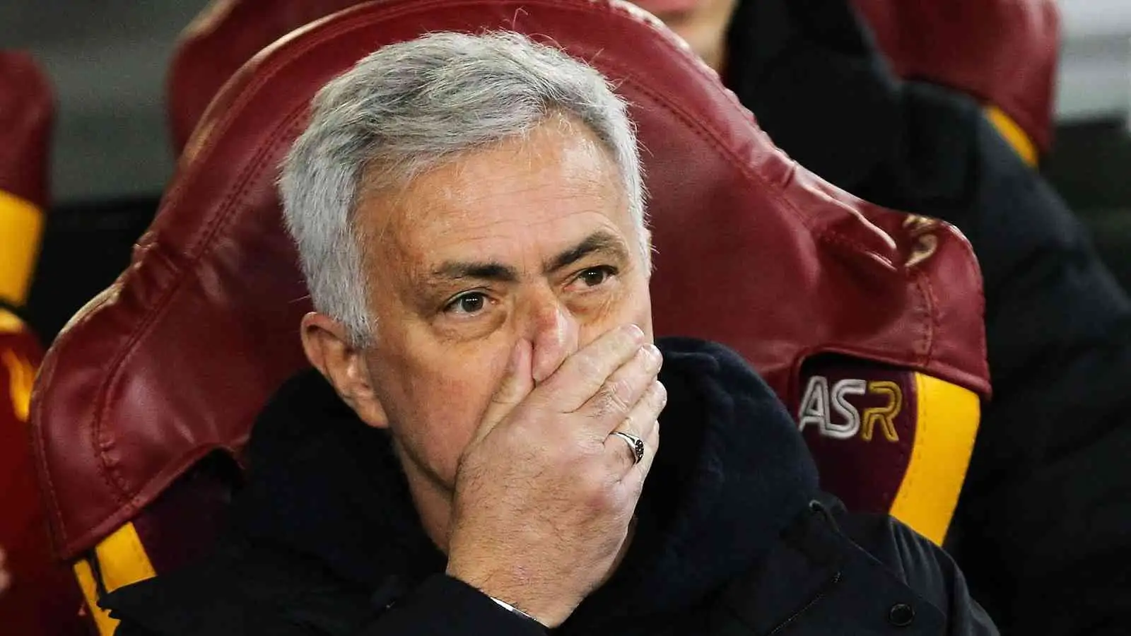 Jose Mourinho on the Roma bench