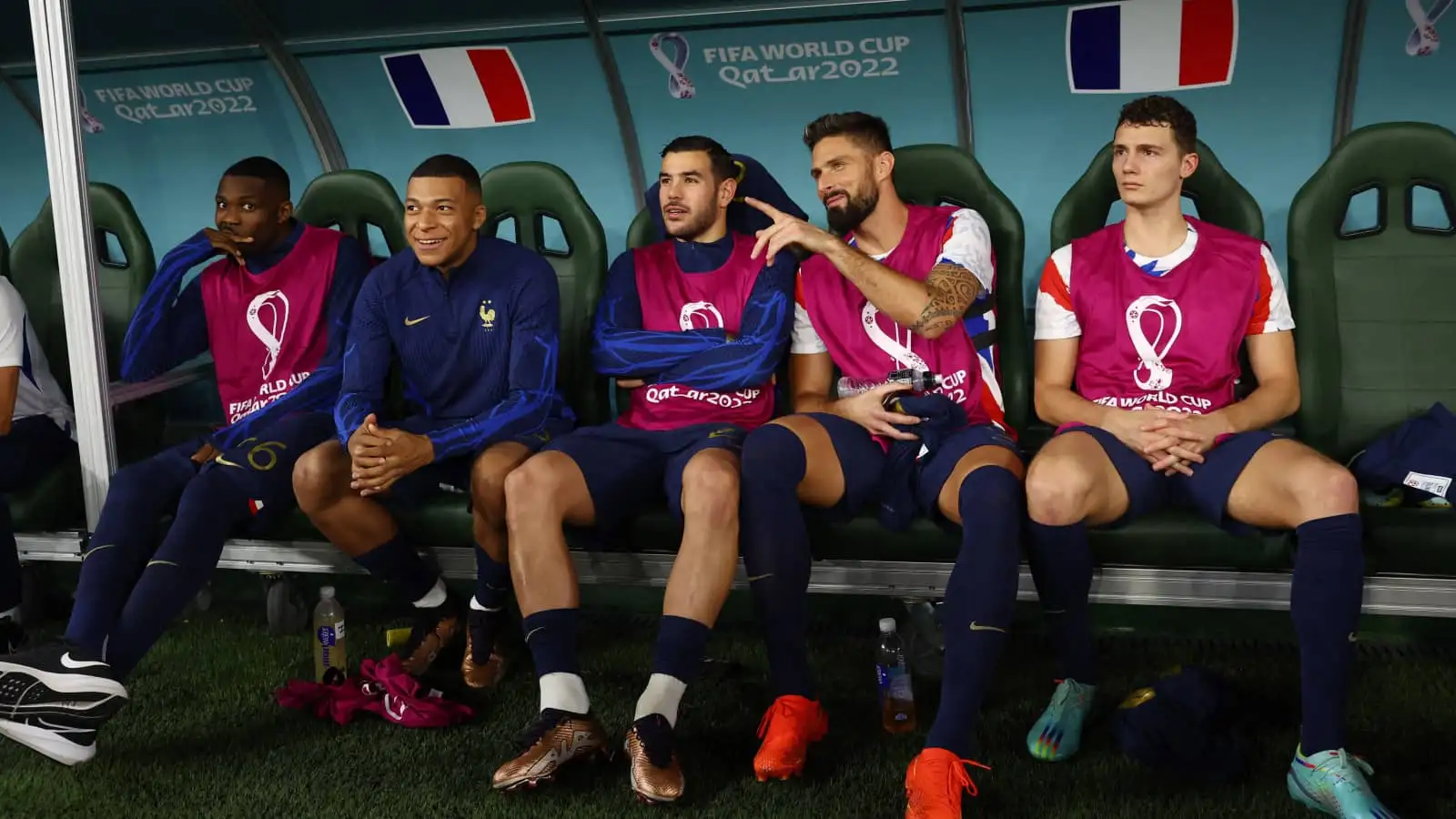 France stars Marcus Thuram, Kylian Mbappe, Theo Hernandez, Olivier Giroud and Benjamin Pavard