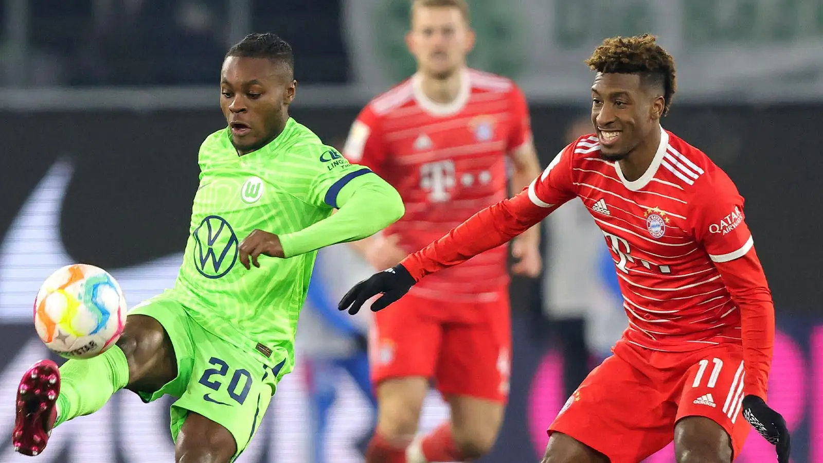VfL Wolfsburg - FCB FC Bayern Munich Munich Muenchen 2:4 VfL Ridle Baku, duels, duel, FCB Kingsley Coman