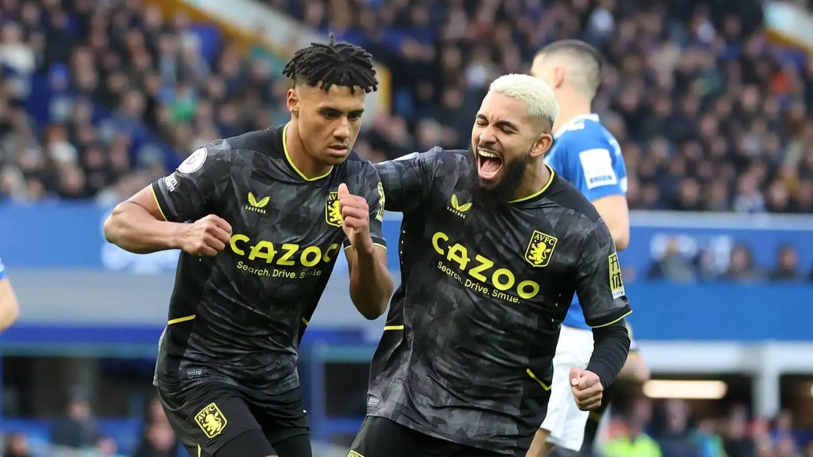 Ollie Watkins and Douglas Luiz of Aston Villa