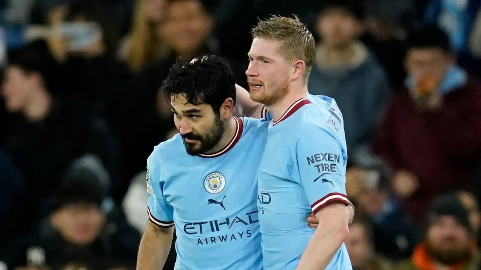 Man City midfielders Ilkay Gundogan and Kevin de Bruyne