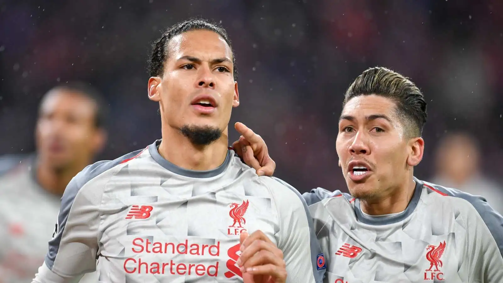 Van Dijk and Firmino of Liverpool