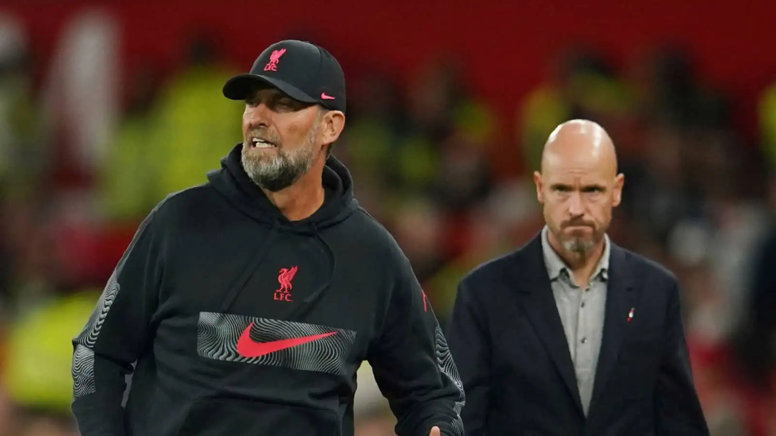 Liverpool manager Jurgen Klopp and Man Utd manager Erik ten Hag