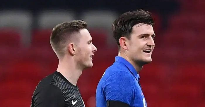 Dean Henderson and Harry Maguire of England