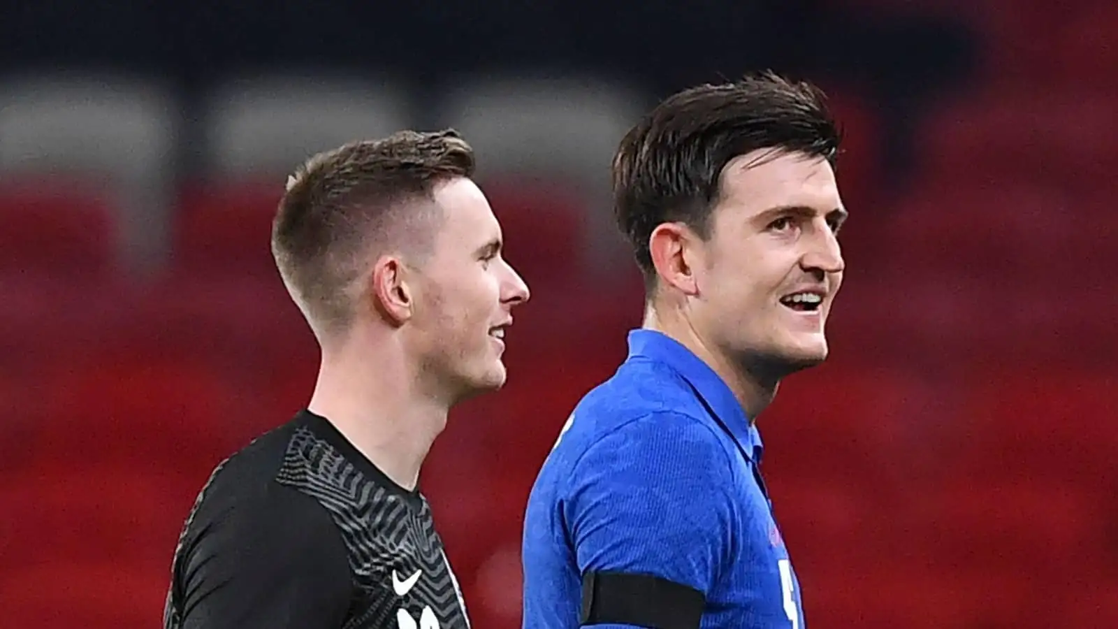 Dean Henderson and Harry Maguire of England