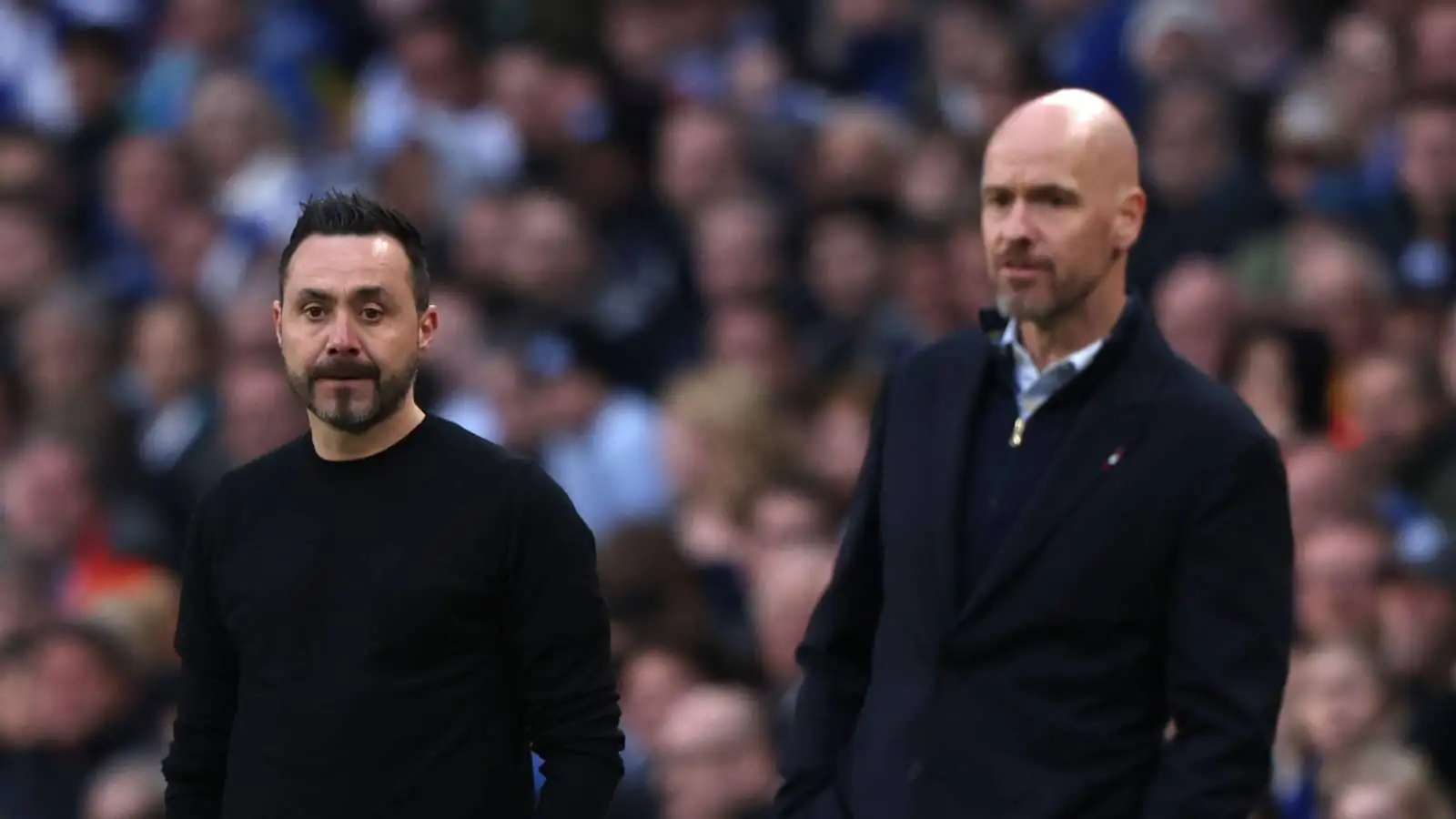 Roberto De Zerbi and Erik ten Hag, Brighton vs Man Utd