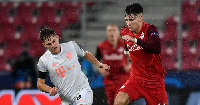 Bayern Munich midfielder Joshua Kimmich and RB Leipzig attacker Dominik Szoboszlai