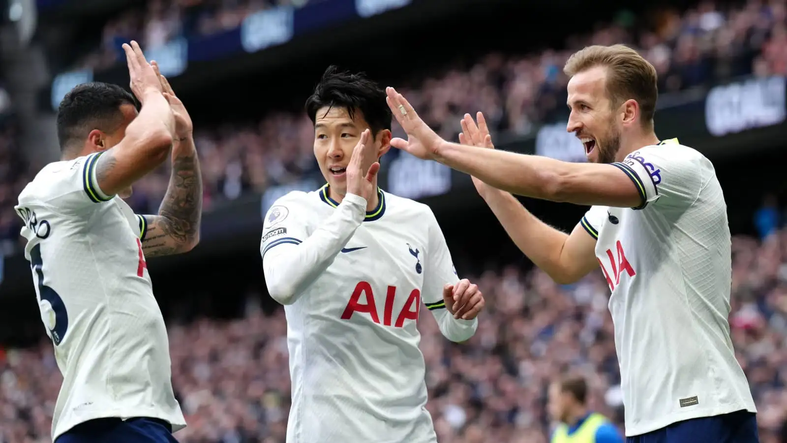 Tottenham trio Pedro Porro, Son Heung-min and Harry Kane