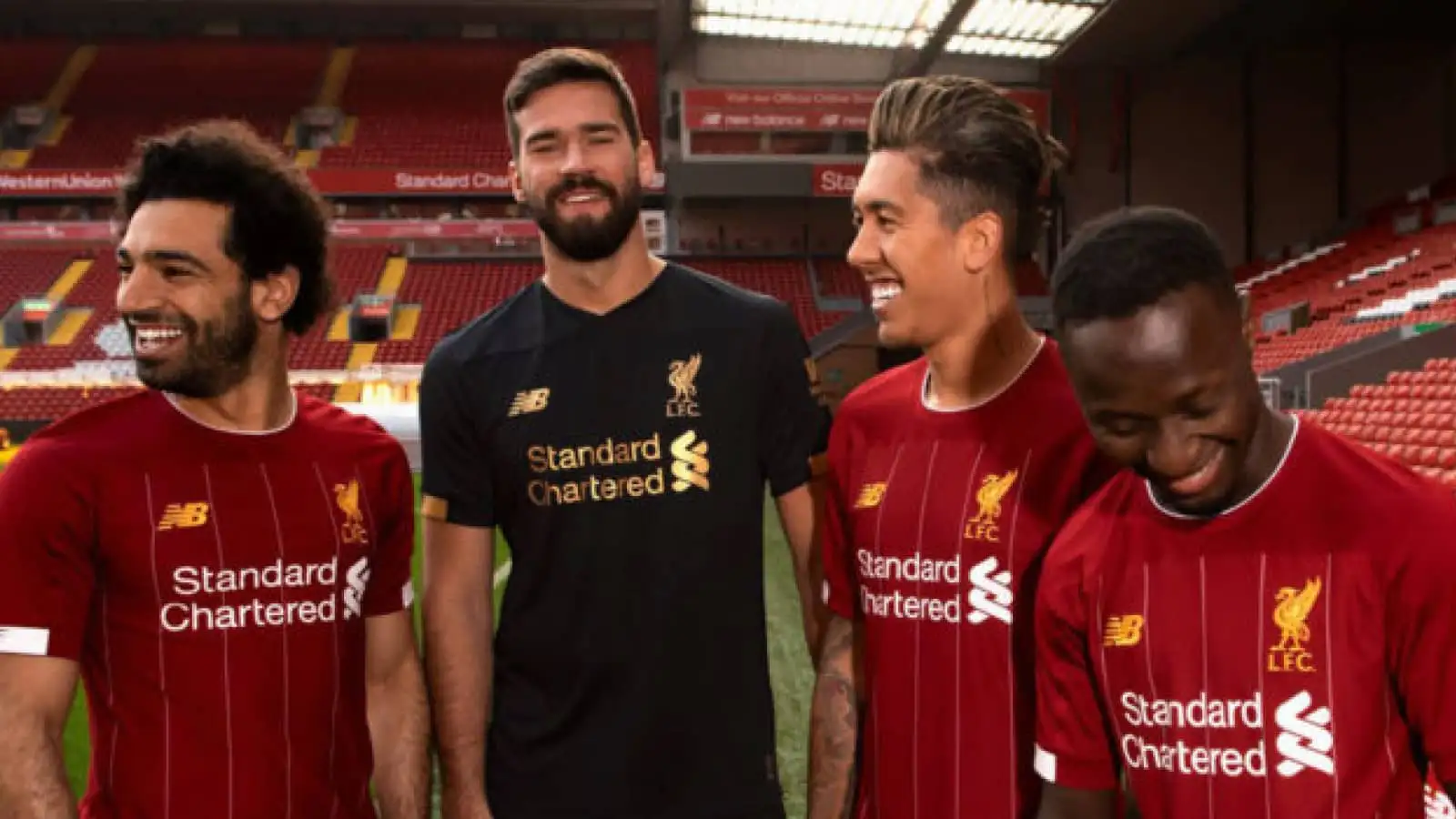 Liverpool kit launch 2019-20 Mohamed Salah Alisson Becker Roberto Firmino Naby Keita