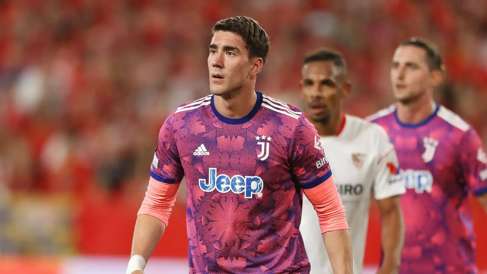 Dusan Vlahovic (Juventus) Football/Soccer : UEFA Europa League Semi-finals 2nd leg match between Sevilla FC 2-1 Juventus FC at the Estadio Ramon Sanchez-Pizjuan in Sevilla, Spain