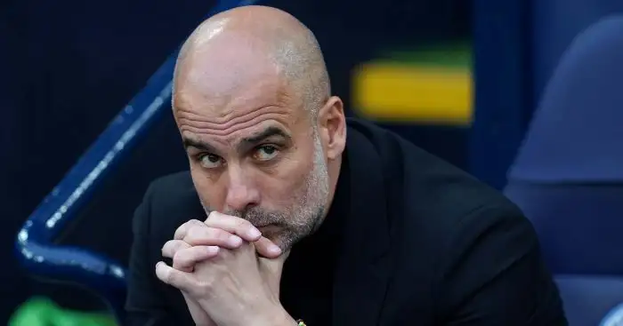 Manchester City manager Pep Guardiola ahead of the UEFA Champions League semi-final second leg match at Etihad Stadium, Manchester. Picture date: Wednesday May 17, 2023.