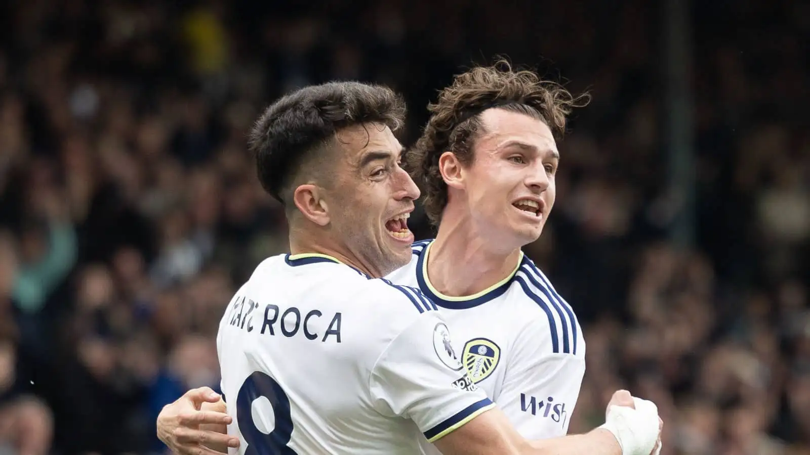 Marc Roca, Brenden Aaronson, Leeds United, April 2023