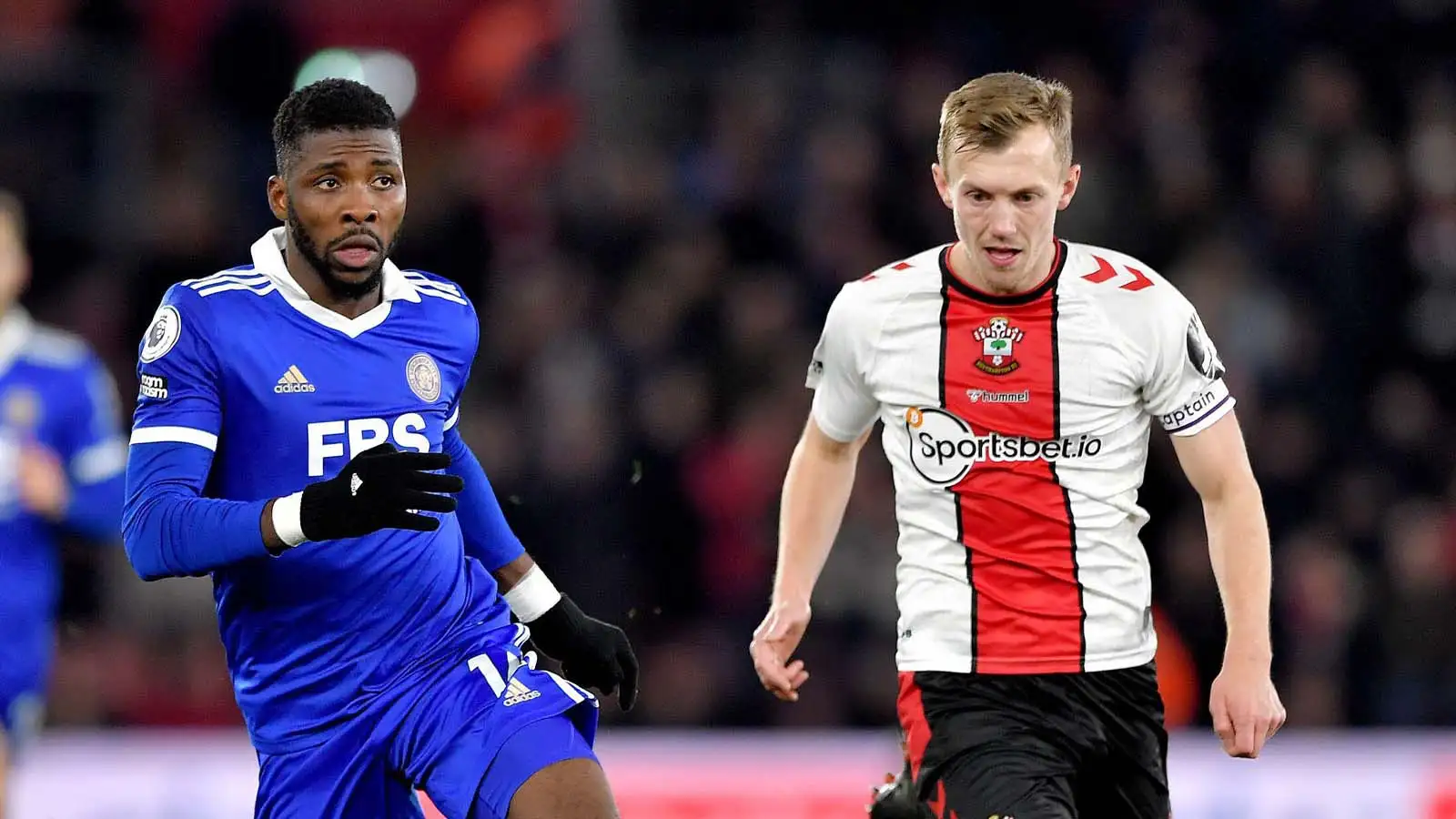 Kelechi Iheanacho of Leicester City and James Ward-Prowse of Southampton - Southampton v Leicester City, Premier League, St Mary's Stadium, Southampton,