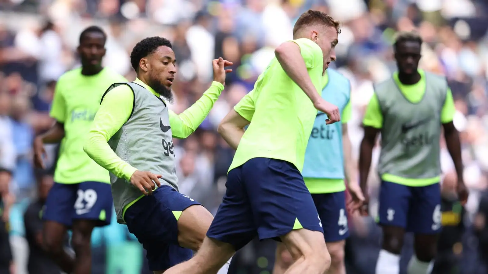 Tottenham forwards Arnaut Danjuma and Dejan Kulusevski