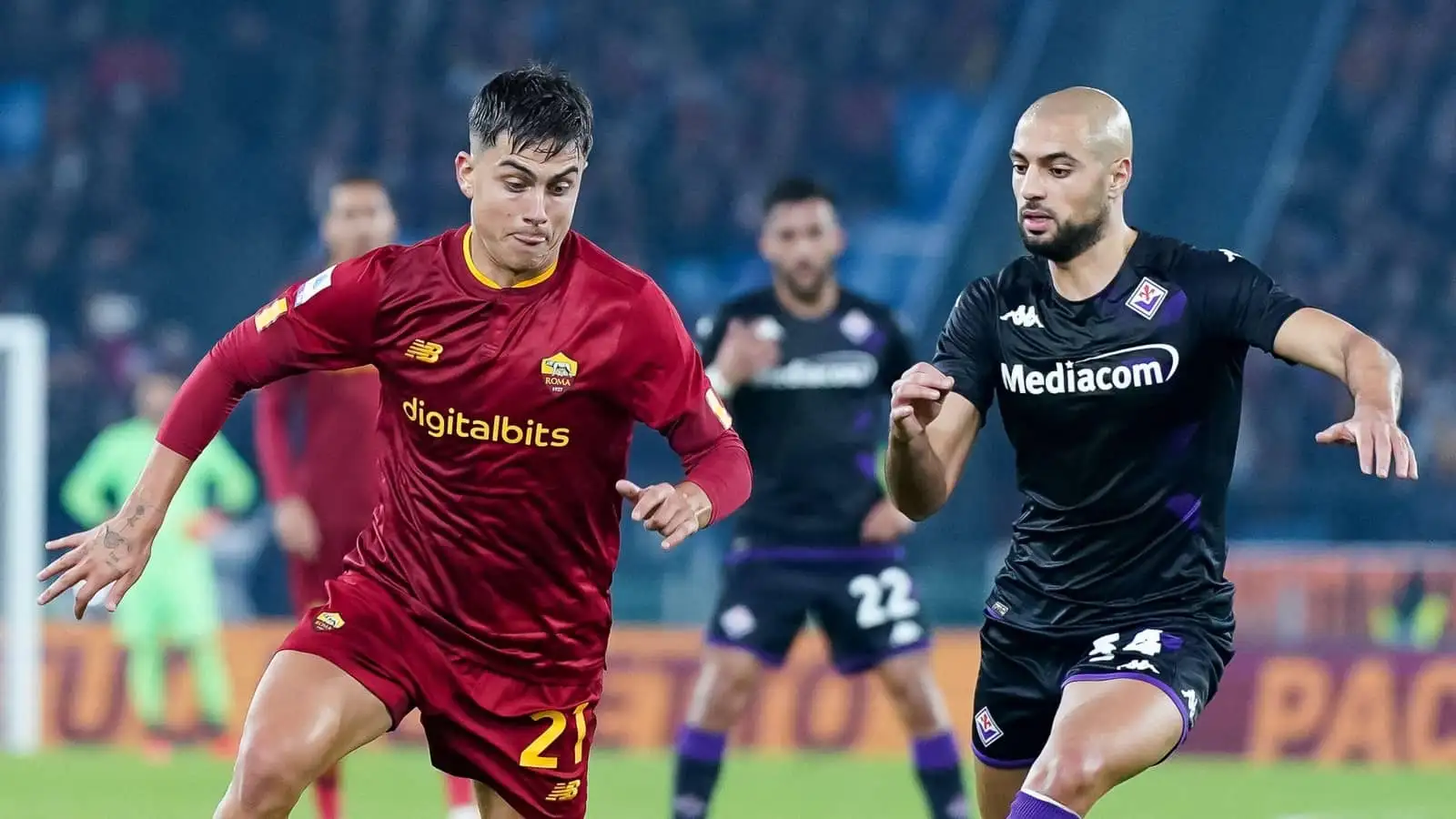 Paulo Dybala and Sofyan Amrabat, Roma vs Fiorentina