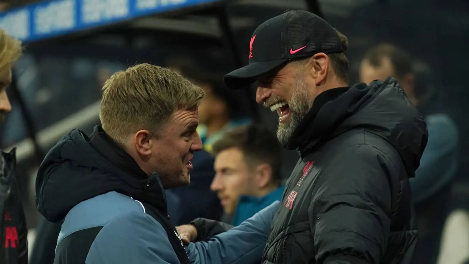 Newcastle manager Eddie Howe and Liverpool manager Jurgen Klopp