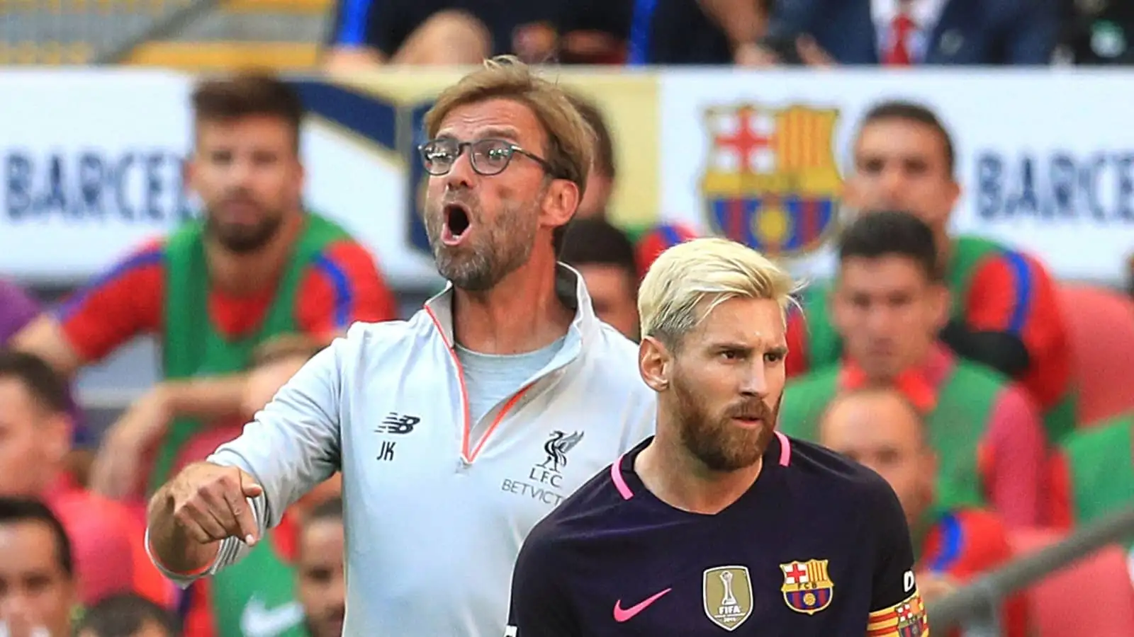 Lionel Messi and Jurgen Klopp, Barcelona vs Liverpool