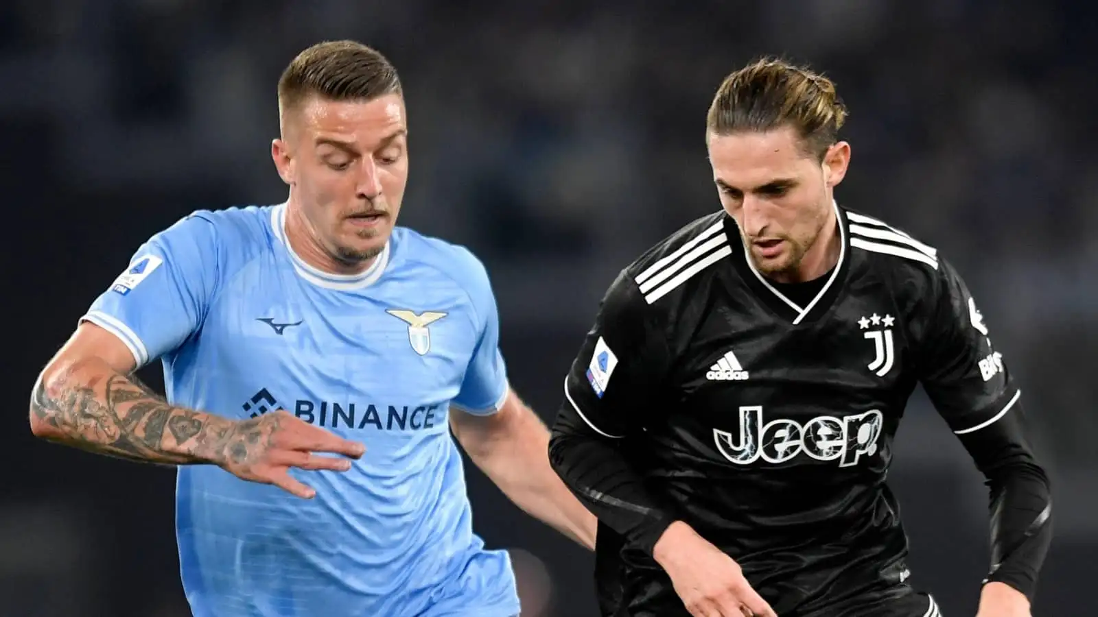 Sergej Milinkovic-Savic and Adrien Rabiot, Lazio vs Juventus