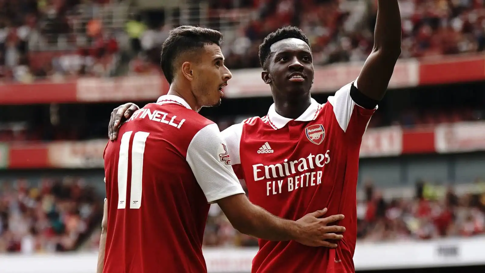 Arsenal forwards Gabriel Martinelli and Eddie Nketiah