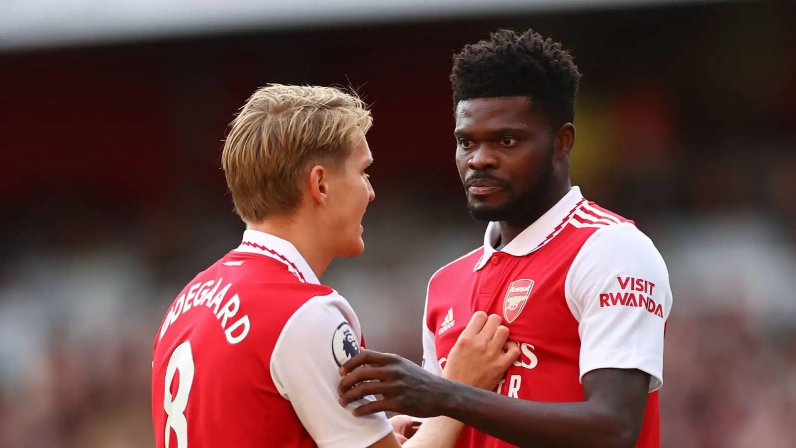 Arsenal stars Martin Odegaard and Thomas Partey