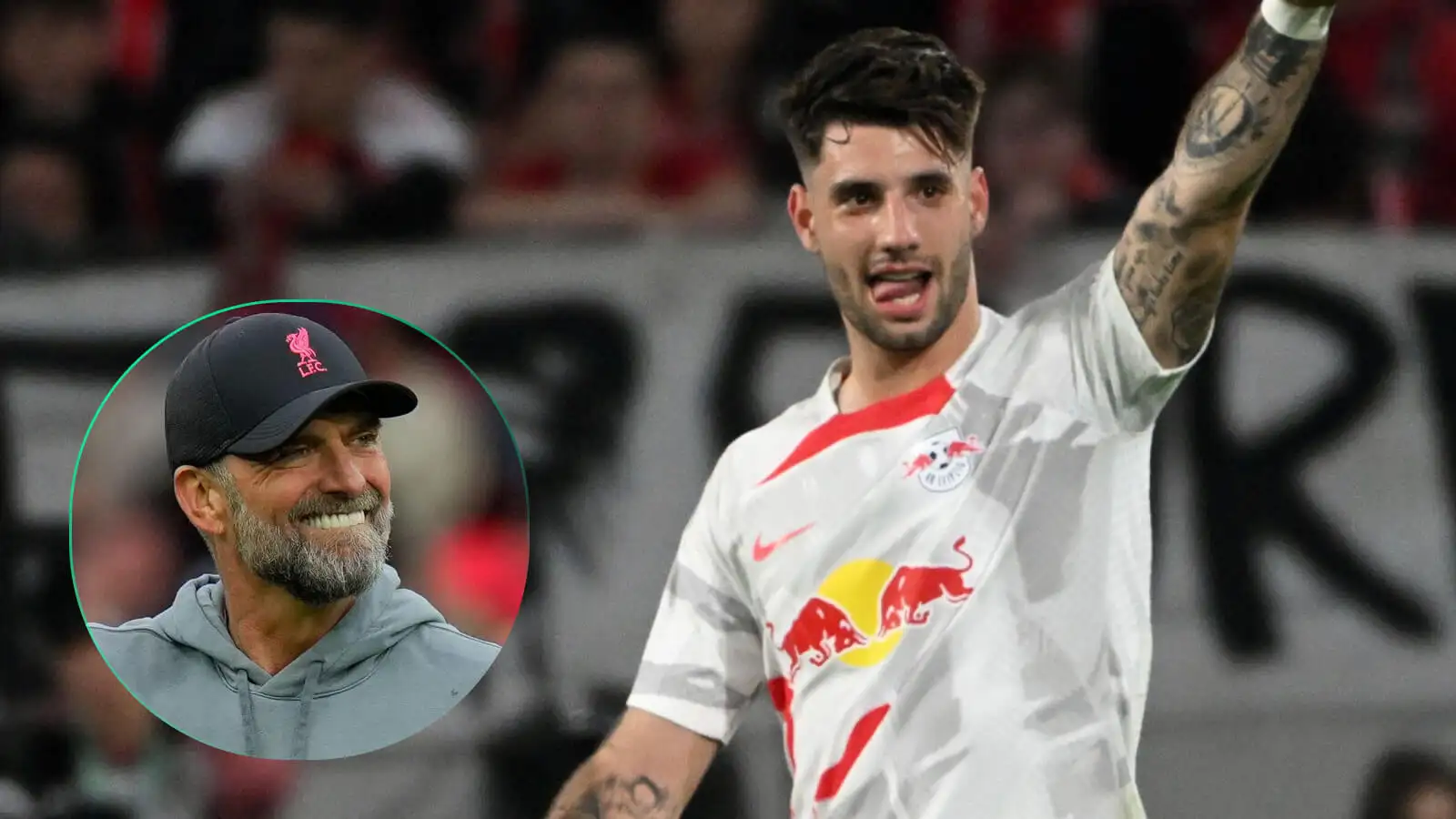 RB Leipzig midfielder Dominik Szoboszlai and Liverpool manager Jurgen Klopp