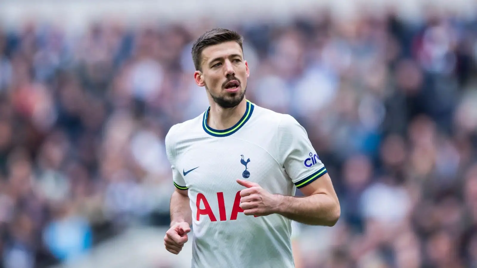 Barcelona loanee Clement Lenglet in action for Tottenham