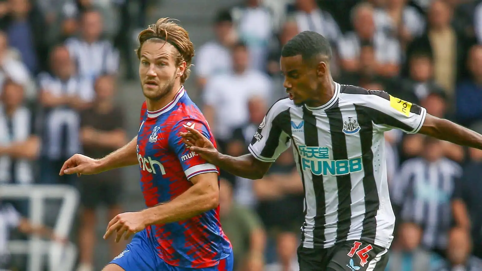 Crystal Palace centre-back Joachim Andersen and Newcastle striker Alexander Isak