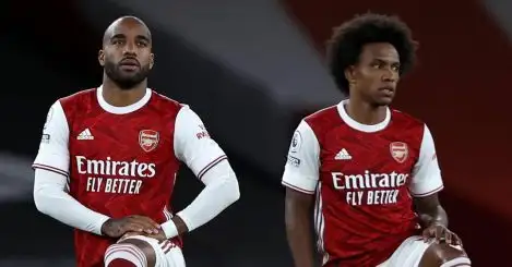 Alexandre Lacazette and Willian, formerly of Arsenal