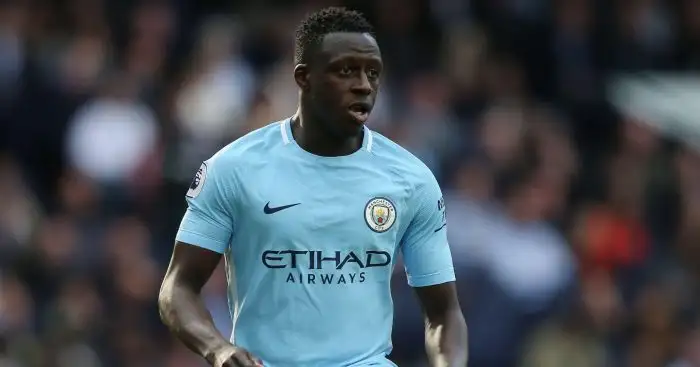 Benjamin Mendy playing for Man City in 2018