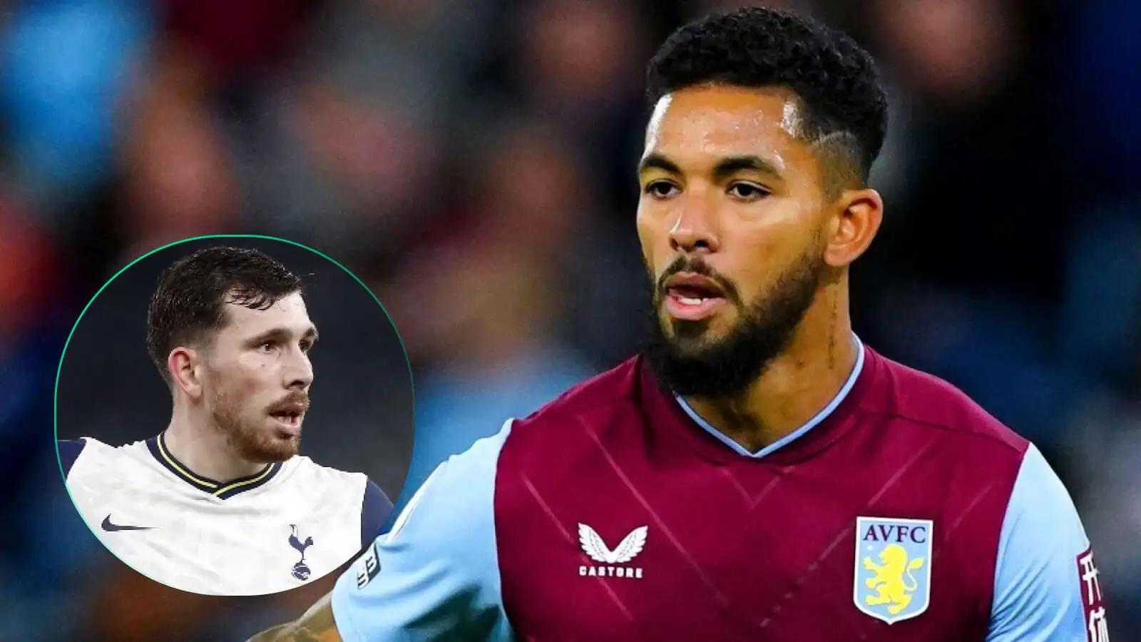 Aston Villa midfielder Douglas Luiz and Tottenham star Pierre-Emile Hojbjerg