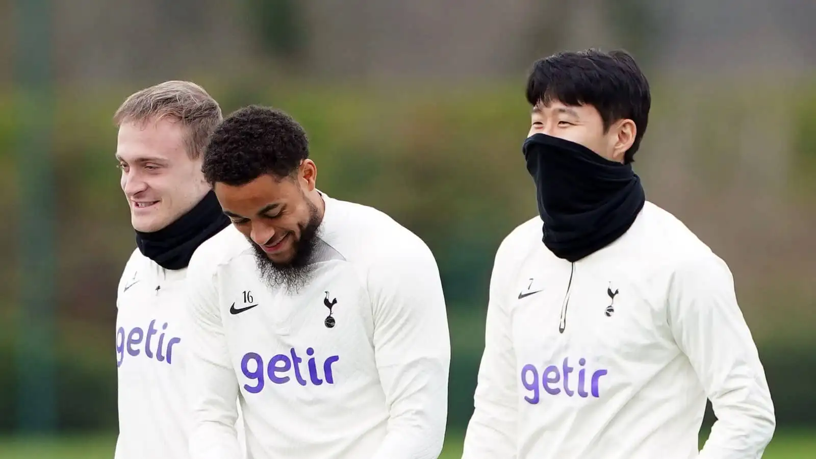 Oliver Skipp, Arnaut Danjuma and Son Heung-min of Tottenham
