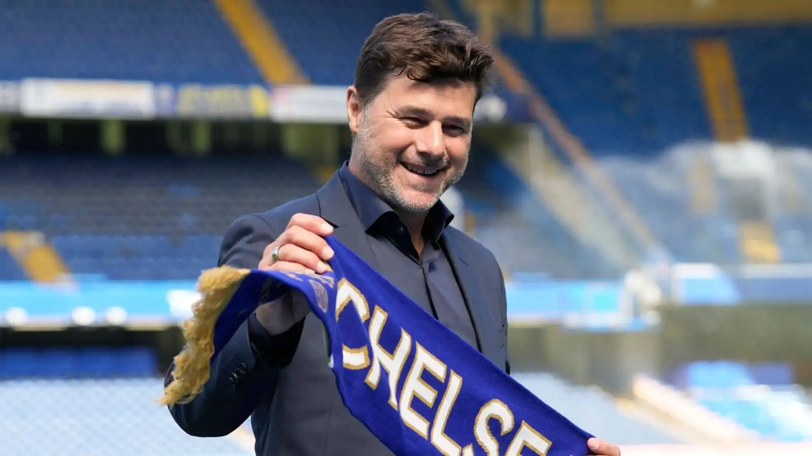 Mauricio Pochettino at Stamford Bridge on his presentation as new Chelsea manager