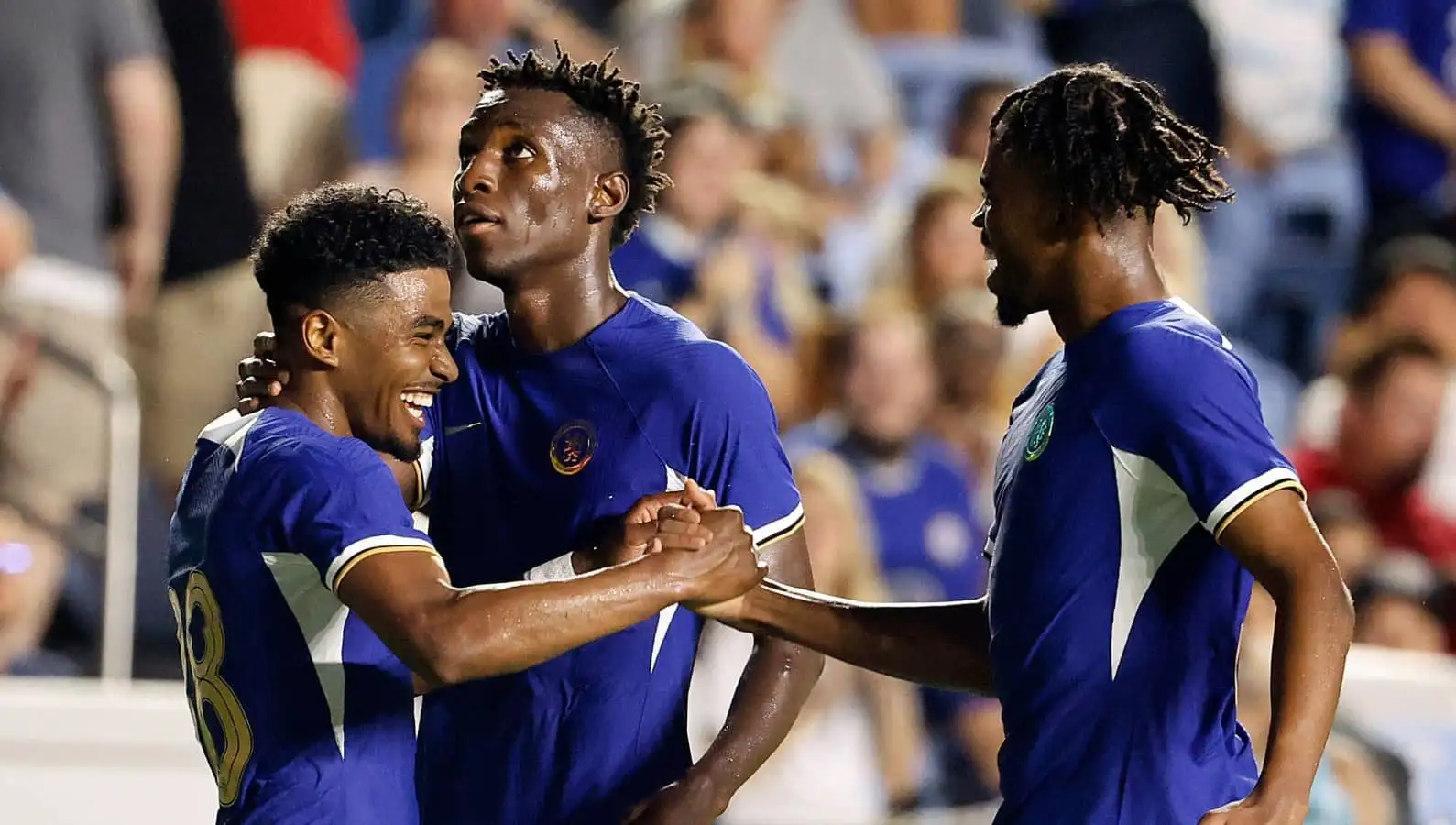 Chelsea stars Ian Maatsen, Nicolas Jackson and Carney Chukwuemeka