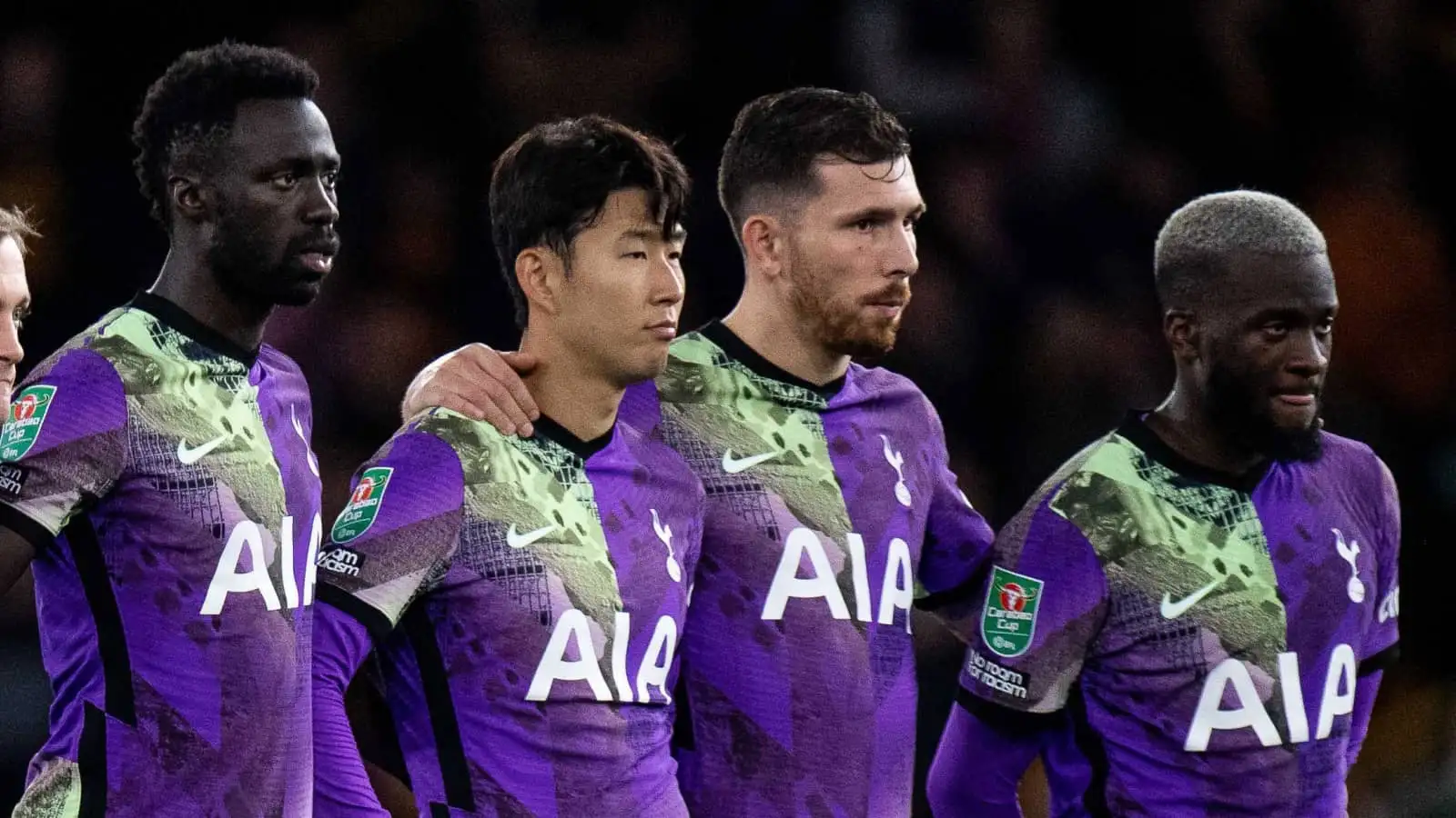 Tanguy Ndombele, Pierre-Emile Hojbjerg, Davinson Sanchez, Heung-min Son, Tottenham, September 2021