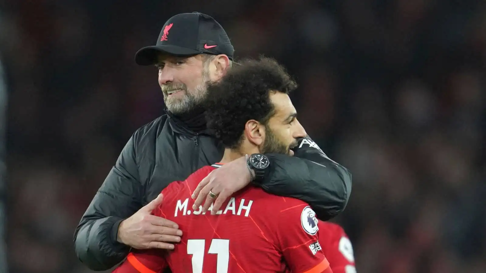 Liverpool manager Jurgen Klopp and winger Mohamed Salah