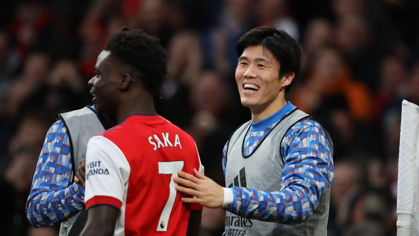 Arsenal duo Takehiro Tomiyasu and Bukayo Saka