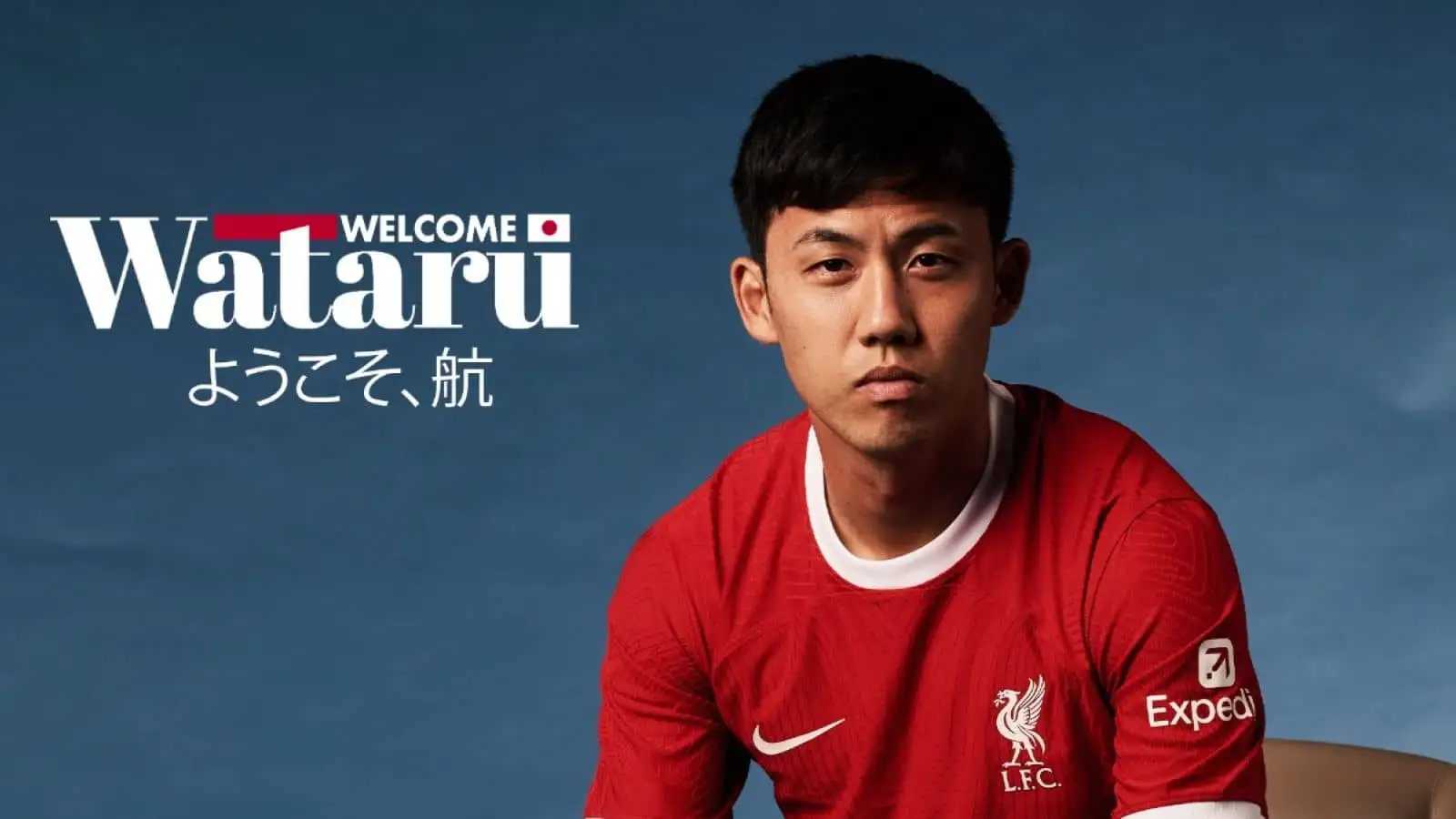 Waturu Endo signs for Liverpool - pic courtesy of LFC.com