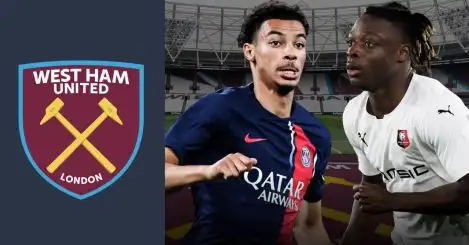 Ambitious West Ham target explosive France-based attacking pair; €95m fee needed to sign jet-heeled duo