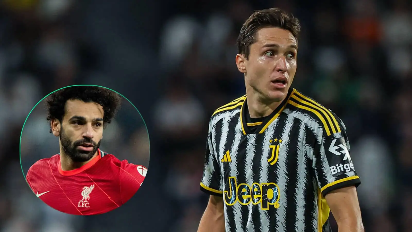 Juventus winger Federico Chiesa and Liverpool forward Mohamed Salah