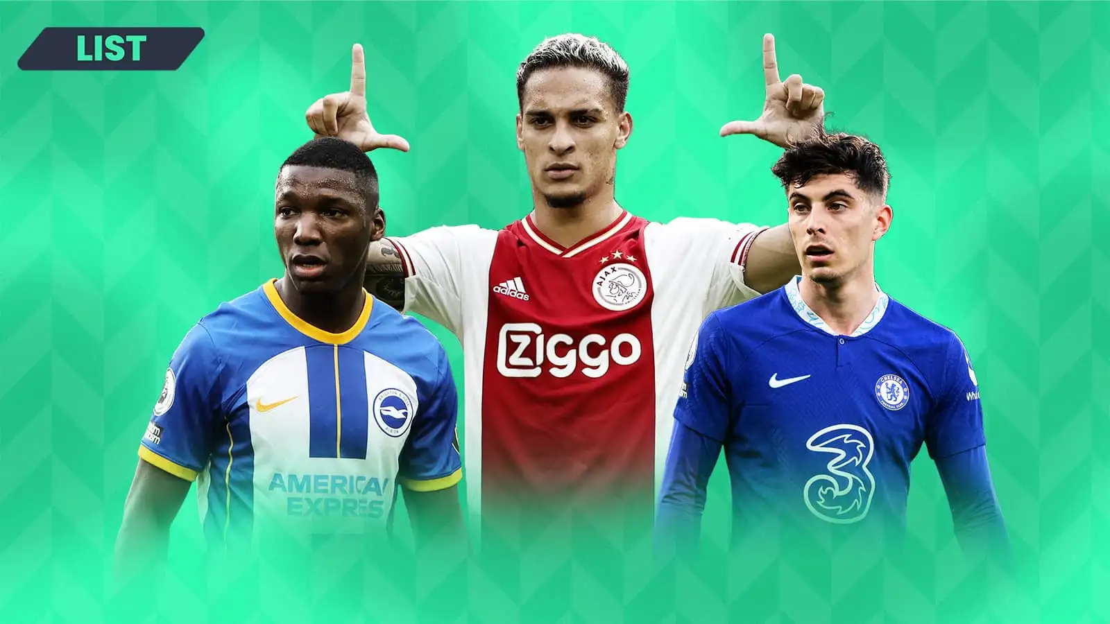 The top 20 sides in European football per money made from player sales: Chelsea top, Brighton make top four